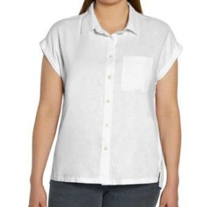 Orvis Linen Blend Womens Short Sleeve Shirts - Button-Up with Collar